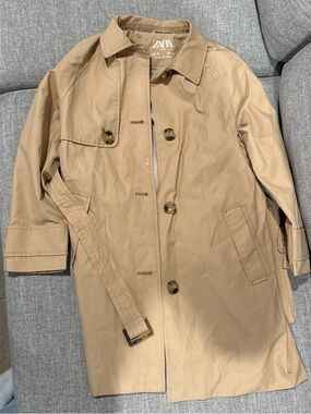 ZARA Beige Belted Trench Coat